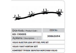 30862694 VOLVO S40 V40 1.9 DI Yakıt Hortum Seti